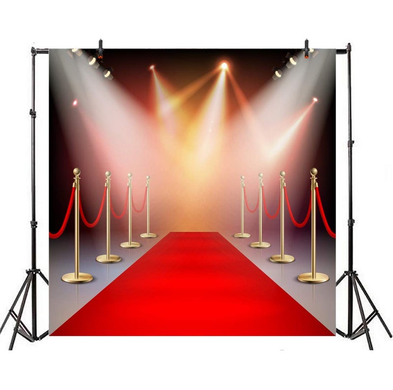 Yeele 10x10ft Photography Backdrop Stage Lights Red Carpet Background for Photo Shoots Luxury VIP Royals Club Party Event Decoration Banner Adult Kids Photo Booth Vinyl Studio Props - Image 4